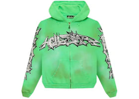 Hellstar Graffiti Zip-Up Green