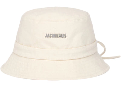 Jacquemus Le Bob Gadjo Bow Knotted Bucket Hat Off White