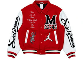 Jordan x Saint Mxxxxxx Varsity Jacket University Red White
