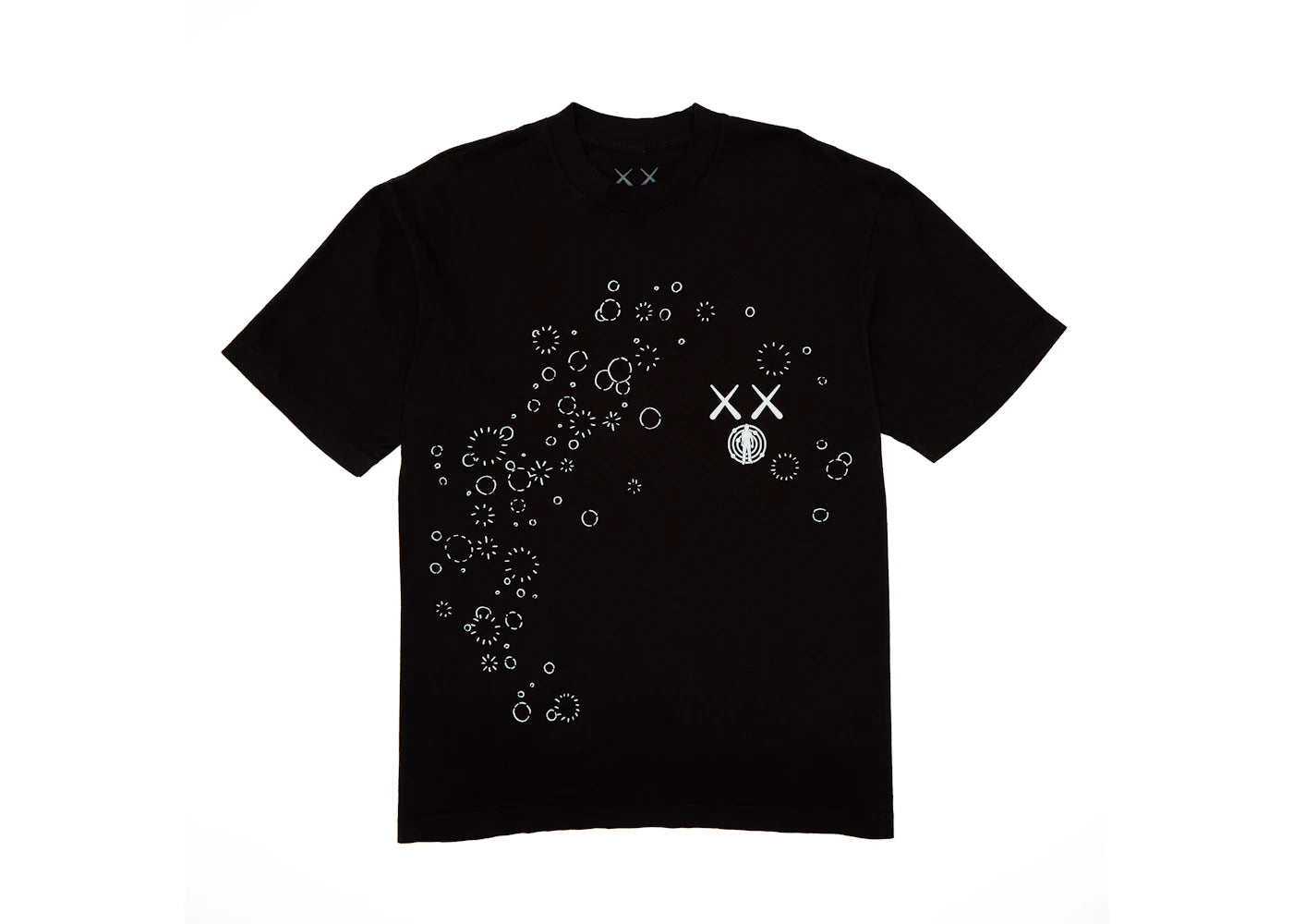 KAWS für Kid Cudi Moon Man GID T-Shirt Vintage Schwarz