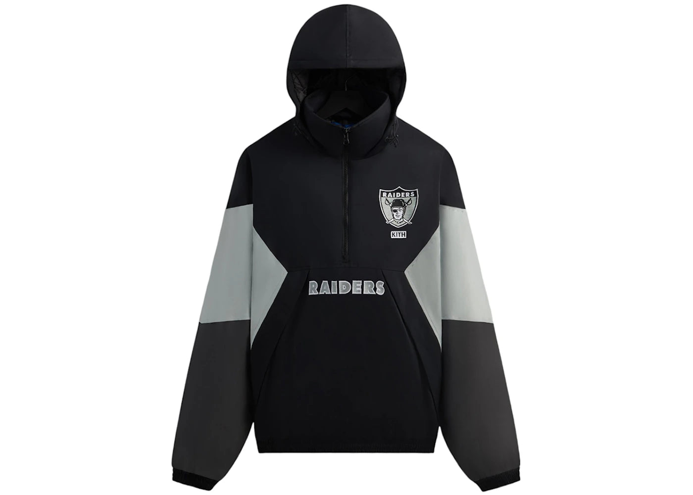 Kith x NFL 47 Raiders Quarter Zip Anorak With Hood Black