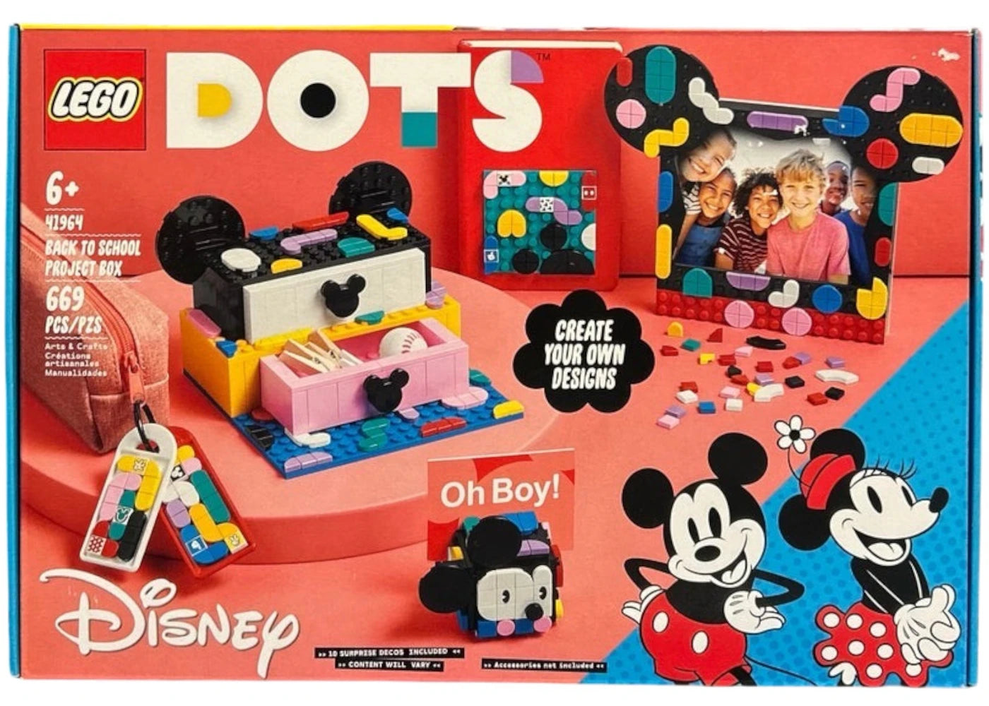 LEGO Dots Mickey Mouse & Minnie Mouse Back-To-School Project Box Set 41964