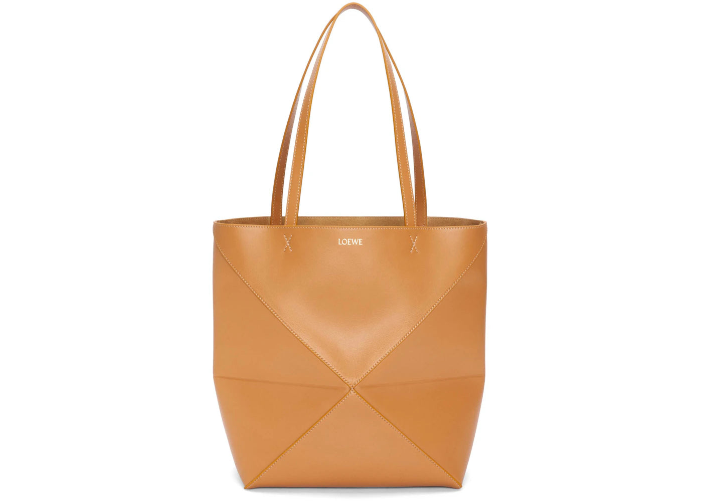 LOEWE Medium Puzzle Fold Tote in Shiny Calfskin Warm Desert sneakers - authentic LOEWE shoes