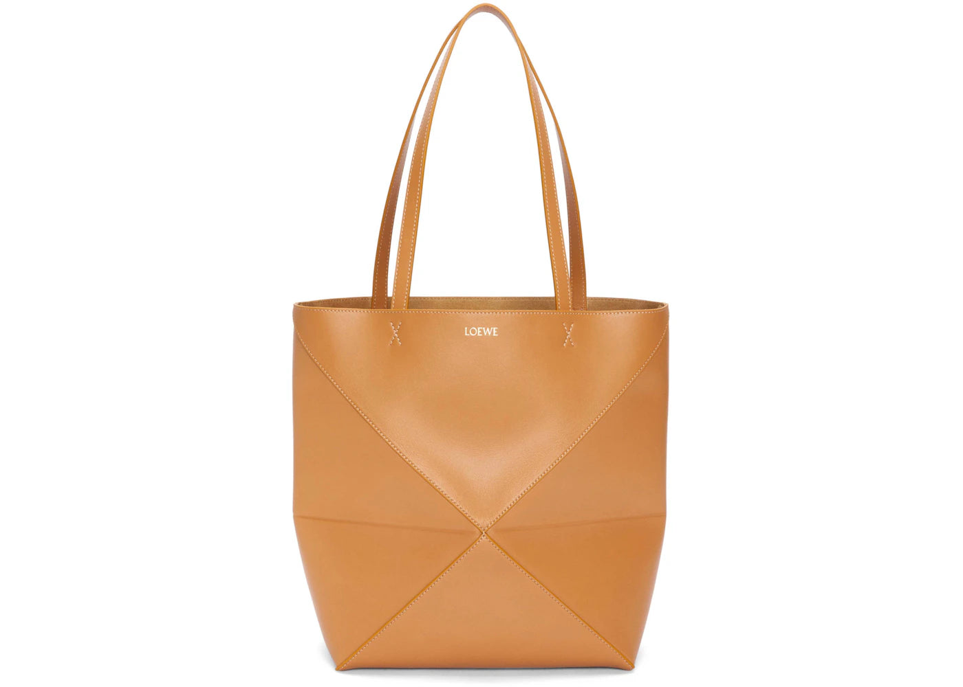 LOEWE Puzzle Fold Tote in Shiny Calfskin Warm Desert sneakers - authentic LOEWE shoes