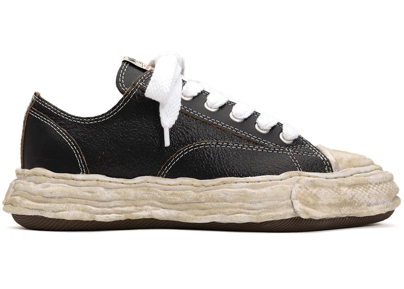 Maison Mihara Yasuhiro Peterson OG Sole Leather Low Cracking Leather Black White sneakers - authentic Maison Mihara Yasuhi...