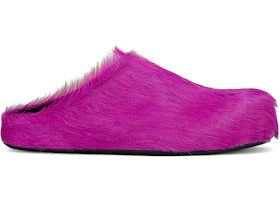 Marni Long Hair Calfskin Fussbett Sabot Mule Fuchsia