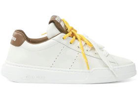 Miu Miu Leather Sneakers White Cognac (Women's)