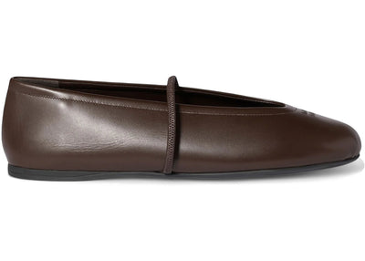 Miu Miu Nappa Leather Ballerinas Dark Brown (Women's)