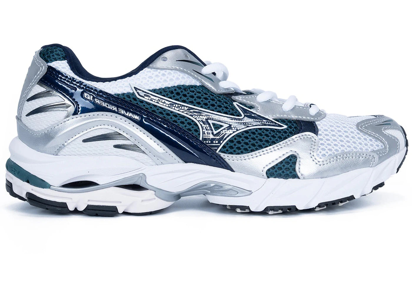 Mizuno Wave Rider 10 White Baritone Blue sneakers - authentic Mizuno shoes