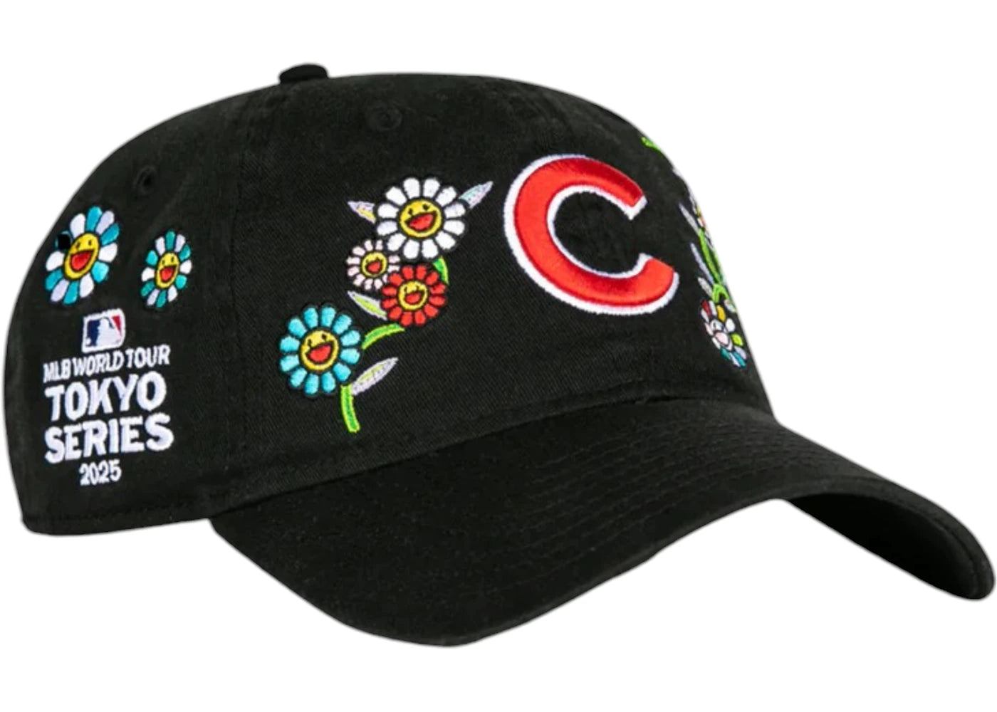 New Era x Takashi Murakami x MLB World Tour Tokyo Series 2025 New Era 9Twenty Cubs Strapback Cap Schwarz