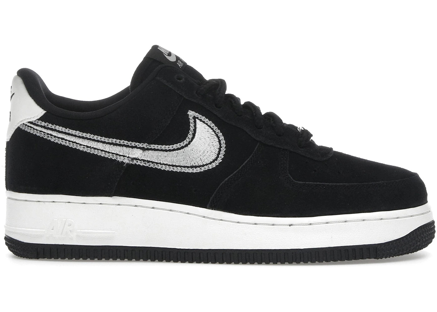Nike Air Force 1 Low '07 LV8 Black Sail Embroidered Swoosh