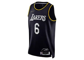 Nike NBA L.A. Lakers LeBron James Black MVP Swingman Jersey Black