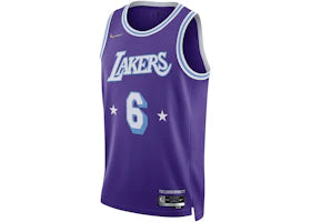 Nike NBA Los Angeles Lakers City Edition Lebron James 6 Dri-FIT Swingman Jersey Field Purple