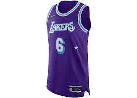 Nike NBA Los Angeles Lakers Lebron James Moments Mixtape City Edition Authentic Jersey Purple