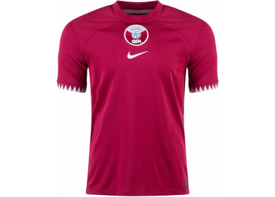 Nike Qatar 2022/23 Stadium Home Dri-FIT Soccer Jersey Desert Maroon/White