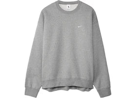 Nike Solo Swoosh Fleece Crewneck Dark Grey Heather/White