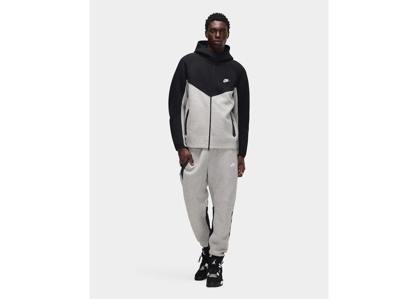 Nike Sportswear Tech Fleece Windrunner Full-Zip Hoodie Dark Grey Heather/Black/White