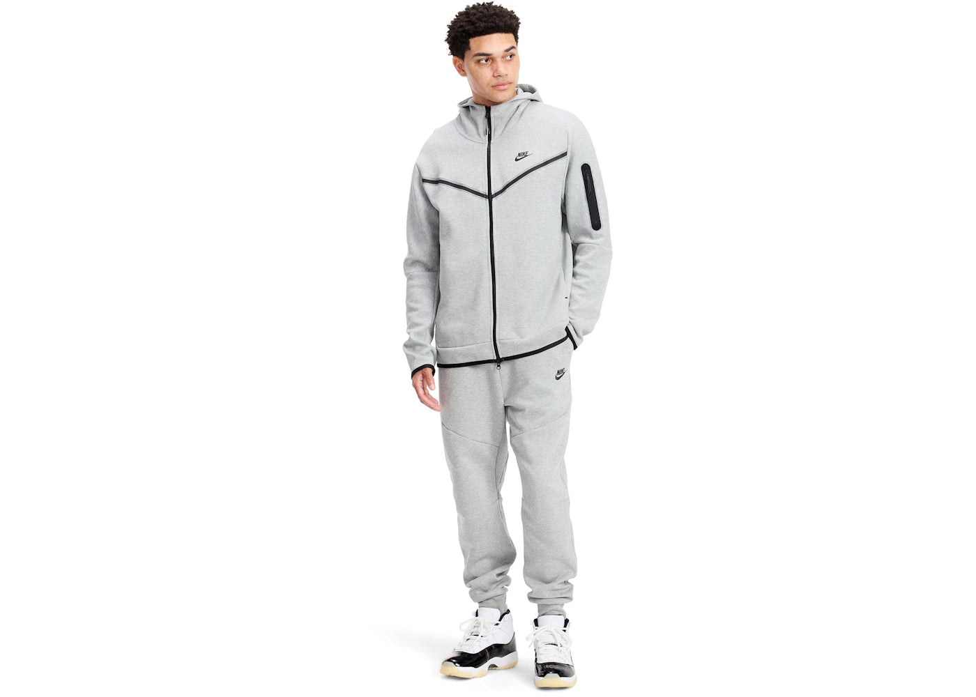 Nike Sportswear Tech Fleece Full Zip Hoodie & Joggers Set Grey