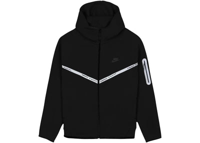 Nike Tech Fleece Reflective Full Zip Hoodie Black/White