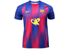 Nike x FC Barcelona x Olivia Rodrigo Men's 25/26 Home Player's Edition Lewandowski Print Jersey Blue/Garnet