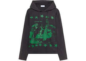 OFF-WHITE Desert 90's Hooded Long-Sleeve T-shirt Vintage Black/Green