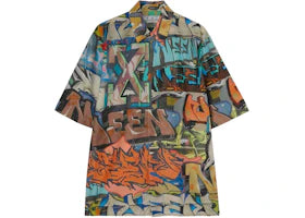 OFF-WHITE Graffiti Print Short Sleeve Shirt Multi