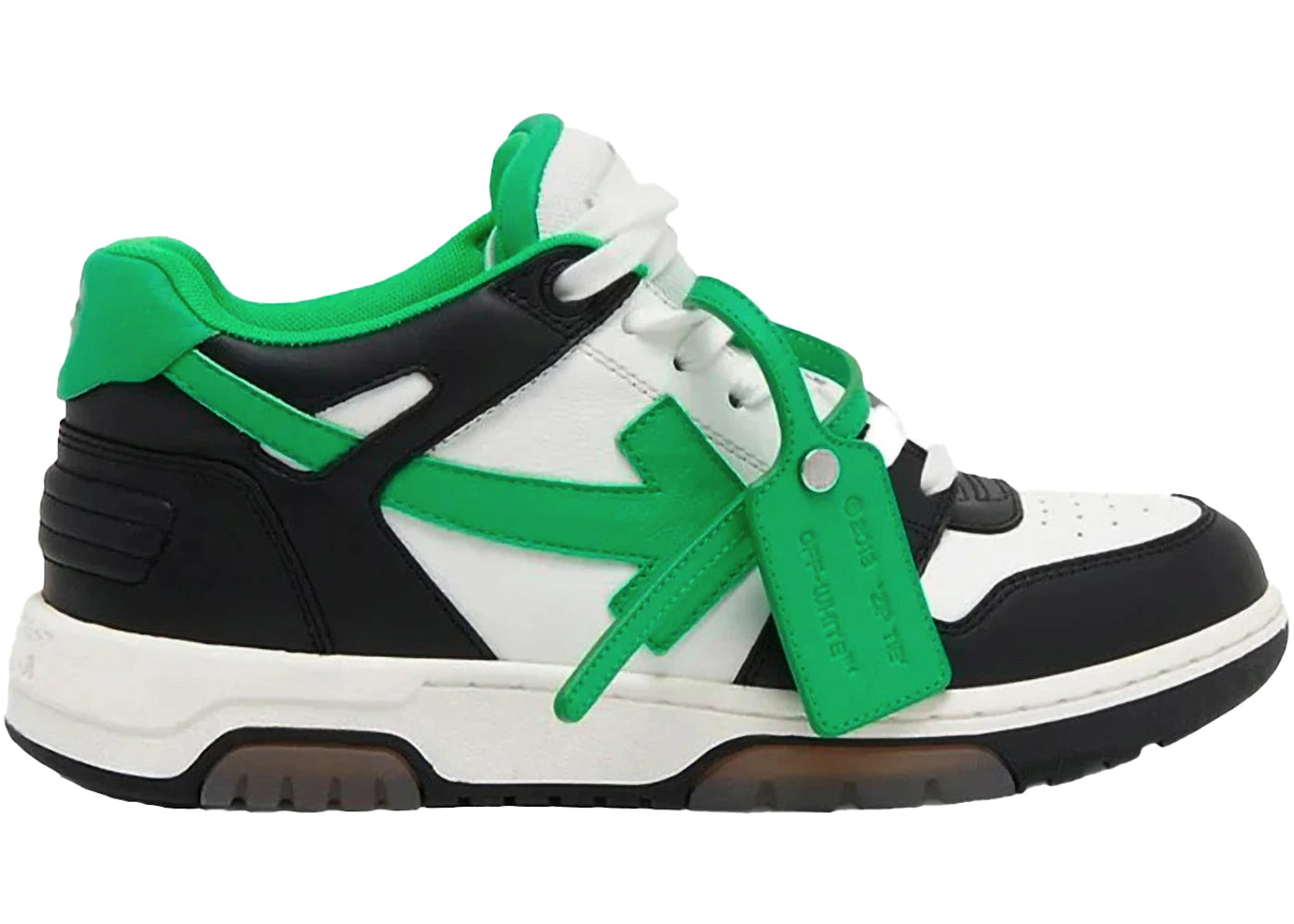 OFF-WHITE Out Of Office "OOO" Low Tops Black Green