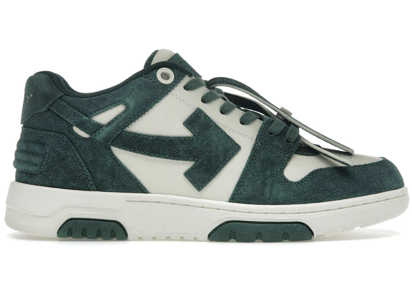 OFF-WHITE Out Of Office "OOO" Low Tops Jet Green Ecru Suede sneakers - authentic OFF-WHITE shoes