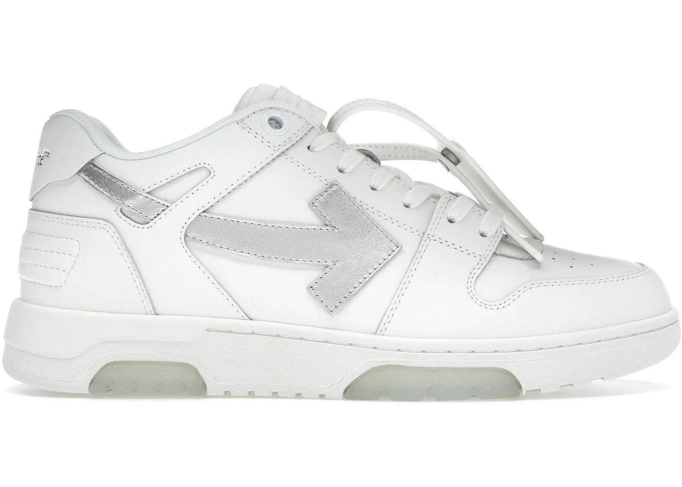 OFF-WHITE Out Of Office OOO Low Tops White Silver