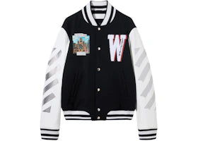 OFF-WHITE Soundsystem Varsity Jacket Black/Red Dahlia