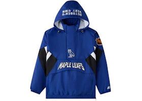 OVO x NHL Starter Toronto Maple Leafs Hooded Half Zip Jacket Blue