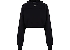 OFF-WHITE Off Jersey Cropped Sweatshirt with Bolero Insert Black