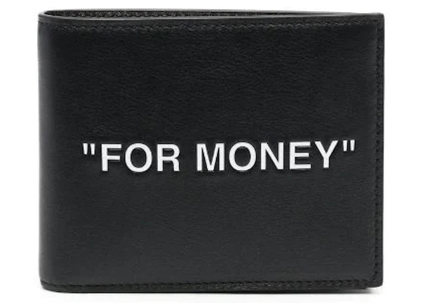 Off-White Quote „FOR MONEY“ Bifold Wallet Schwarz/Weiß