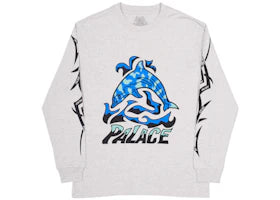 Palace Sketchy Dolphin Longsleeve Grey Marl/Blue/Black