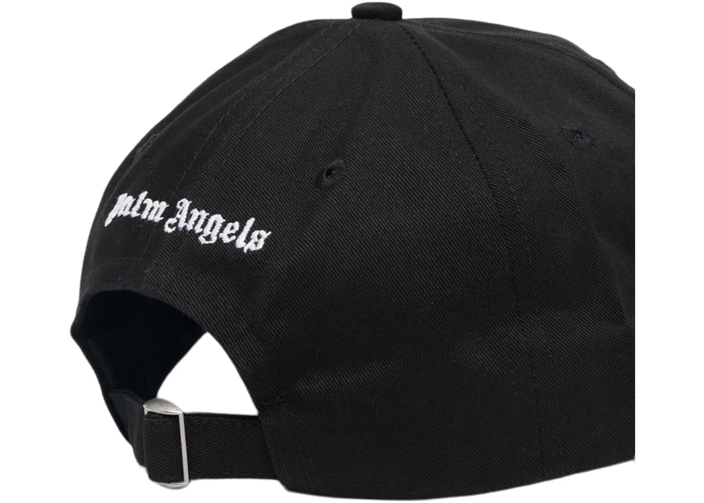 Palm Angels Bestickte Gothic Intarsia Logo Strap-Back Cap Schwarz/Weiß (SS22)