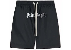 Palm Angels Logo Swim Shorts Black/White