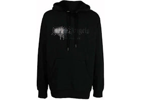 Palm Angels Rhinestone Sprayed Hoodie Black