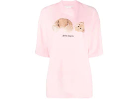 Palm Angels Womens Bear Loose T-Shirt Almond Blossom/Brown