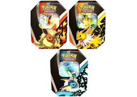 Pokémon TCG Eevee Evolutions Tin Vaporeon V/Jolteon V/Flareon V 3x Bundle