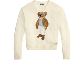 Polo Ralph Lauren Women's Cotton Bear Sweater Parchment Cream