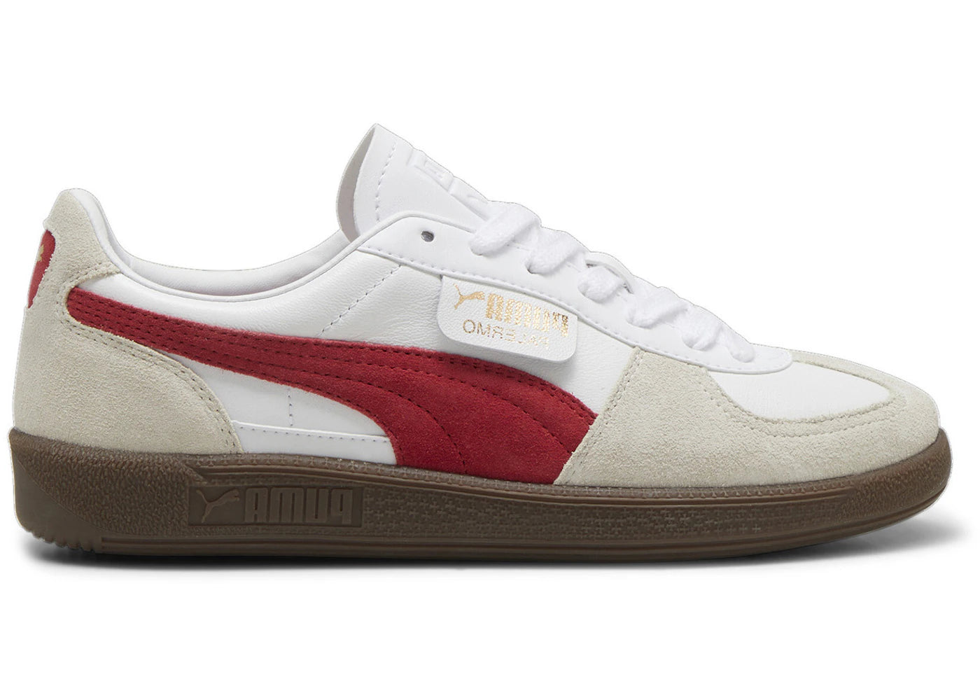 Puma Palermo Leather Puma White Vapor Gray Club Red