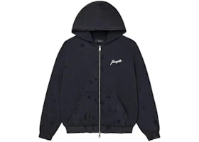 Purple Brand Script Zip Up Hoodie Black