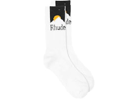 Rhude Moonlight Pista Socks White/Black/Yellow