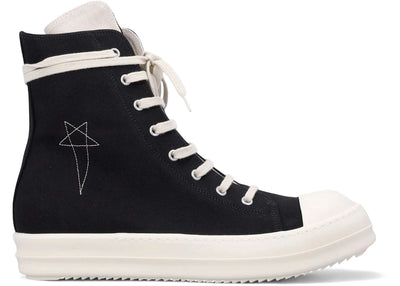 Rick Owens DRKSHDW Canvas High-Top Black Milk Penta