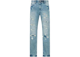 RtA Bryant Frayed Horizon Blue Skinny Jeans Blue