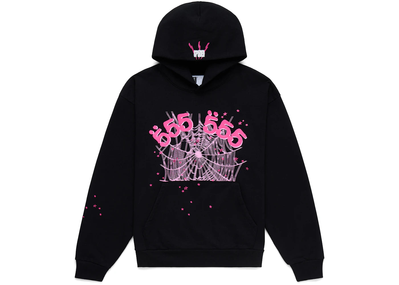 Sp5der Angel Number Hoodie Black