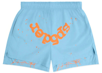 Sp5der OG Web Double Layer Shorts Light Blue