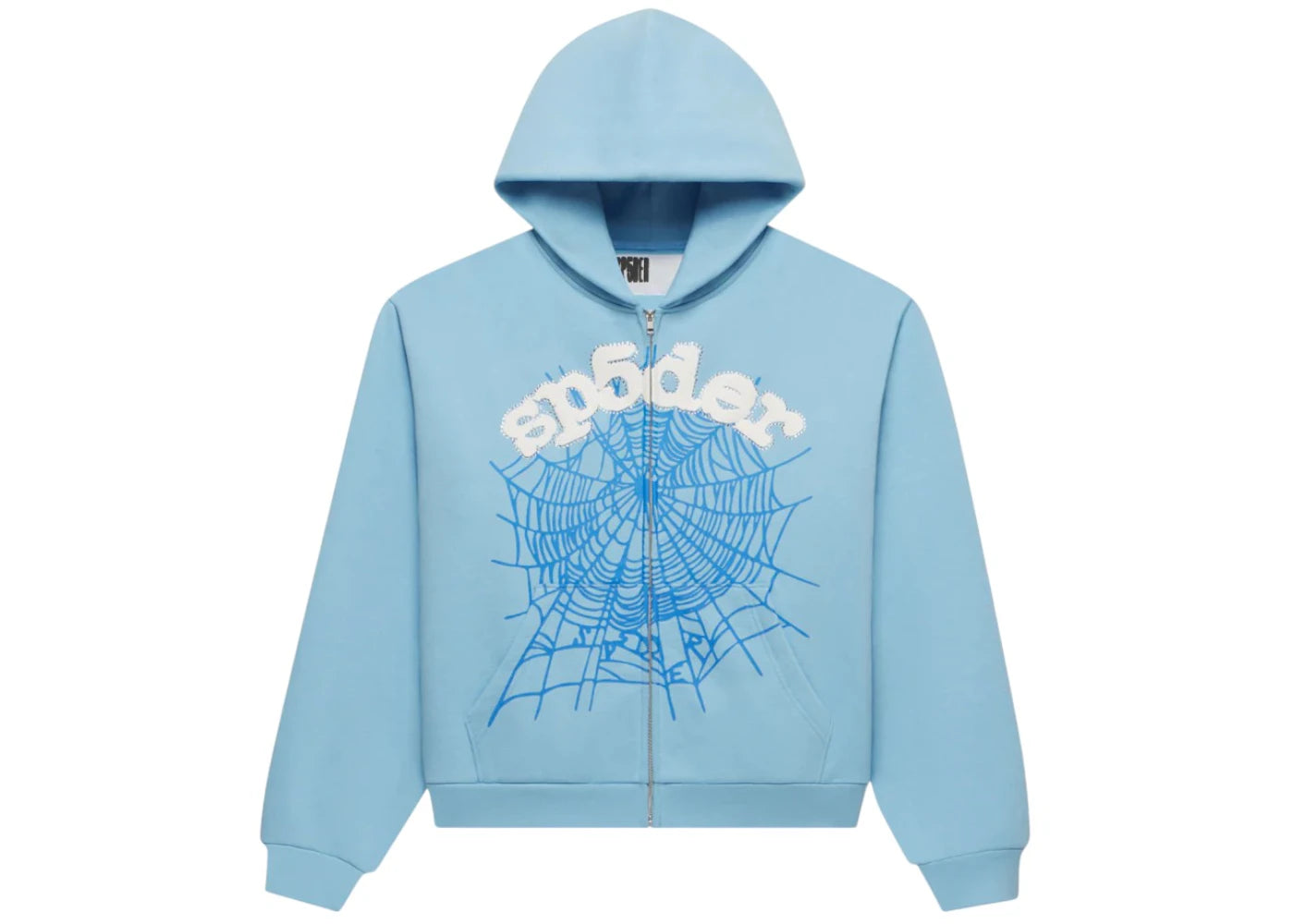 Sp5der OG Web Zip Up Hoodie (SS26) Sky Blue