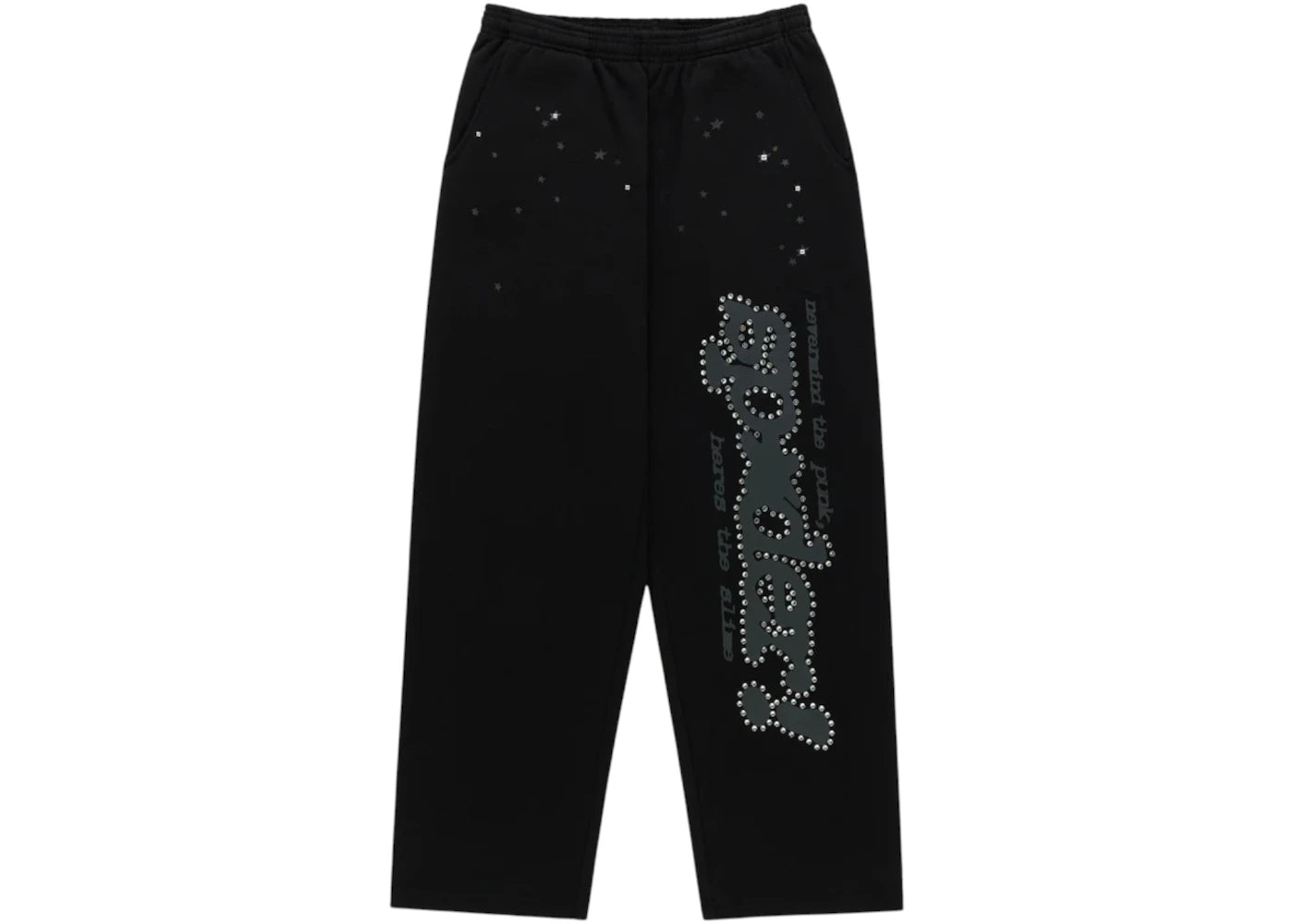 Sp5der Rhinestone Punk V2 Sweatpant Black