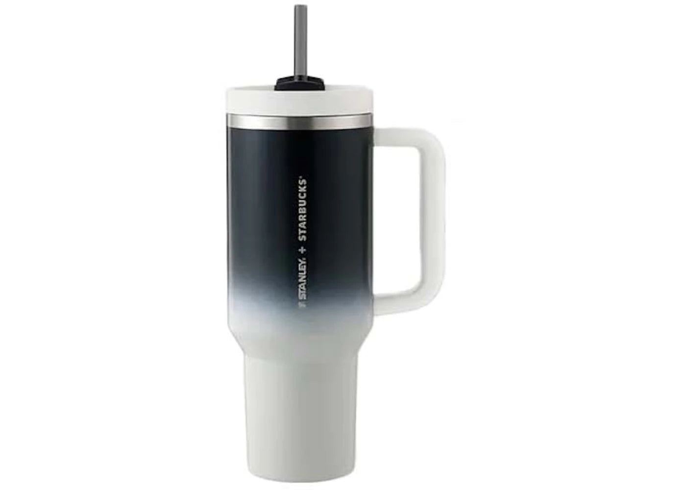 Stanley x Starbucks Thailand Exklusiver Flowstate Quencher 40oz Becher Schwarz/Weiß Monochrom
